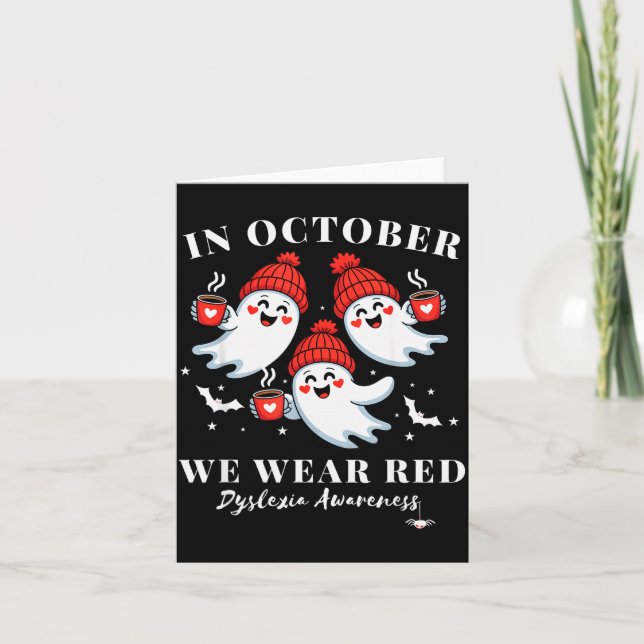 In October We Wear Red Dyslexia Awareness Hallowee Karte (Vorderseite)