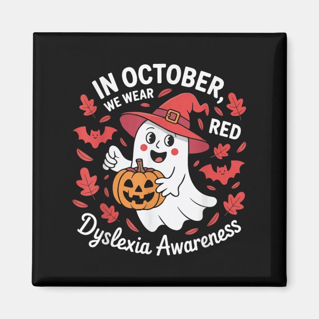 In October We Wear Red For Dyslexia Awareness Hall Magnet (Vorne)