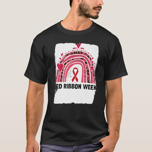 In October We Wear Red Ribbon Week Awareness   T-Shirt (Vorderseite)
