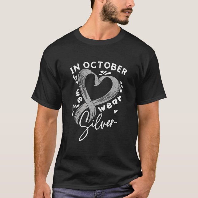 In October We Wear Silver Dyslexia Awareness Month T-Shirt (Vorderseite)