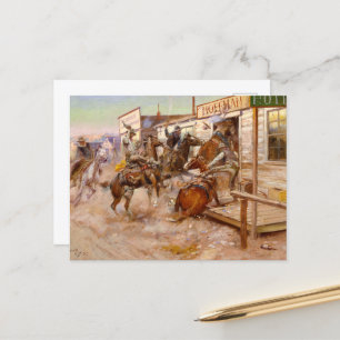 In ohne Knochen von Charles Marion Russell Feiertagspostkarte