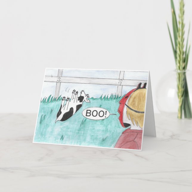 In Ohnmachte fallend Ziegen-Halloween-Karte Karte (Vorderseite)