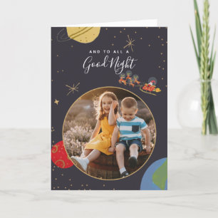 In Orbit Weihnachts-Fotokarte Feiertagskarte