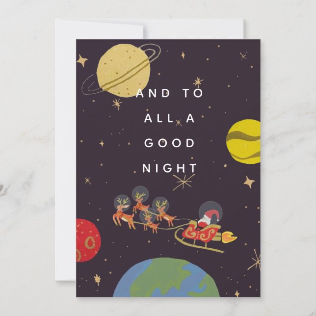 In Orbit Weihnachts-Fotokarte Feiertagskarte (Vorderseite)