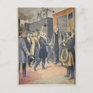 In Paris: die Ankunft von Präsident Krüger Postkarte