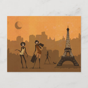 in Paris einkaufen Postkarte