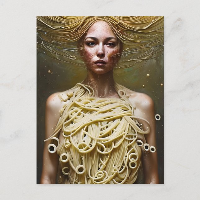 In Pasta gekleidet Postkarte (Vorderseite)