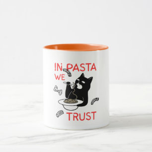 In Pasta We Trust – Lustiger Katzenliebhaber-Beche Tasse