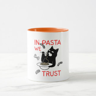 In Pasta We Trust – Lustiger Katzenliebhaber-Beche Tasse