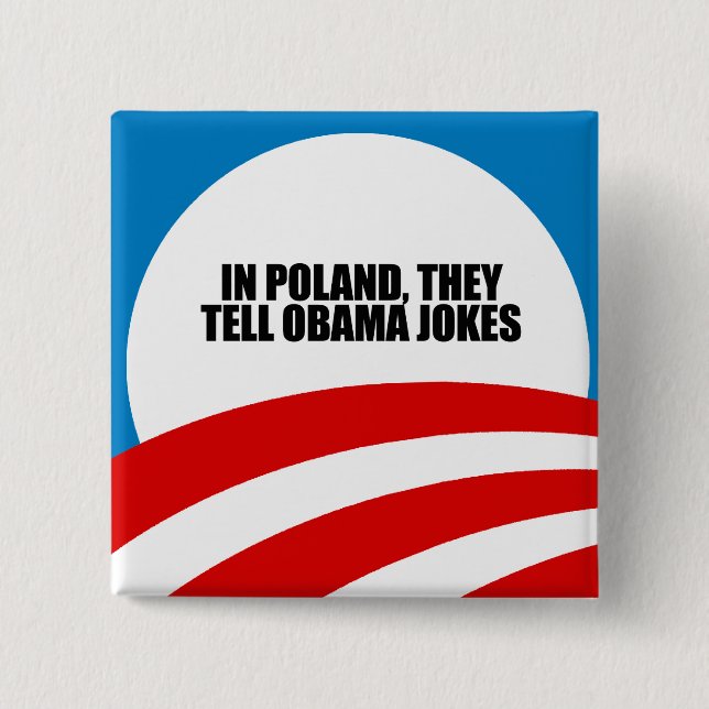 In Polen erzählen sie Obama-Witze Button (Vorderseite)