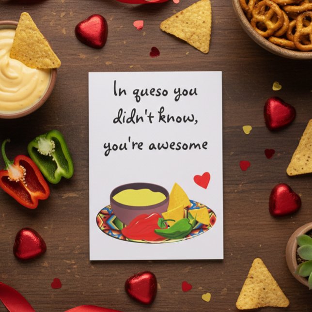 In Queso Funny Mexican Food Liebe Valentinstag Karte (Von Creator hochgeladen)