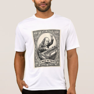 In Rock We Trust 100 Rocks Franklin Keyboarder T-Shirt