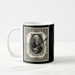 In Rock We Trust 1 Rock Washington Gitarre Vintage Kaffeetasse