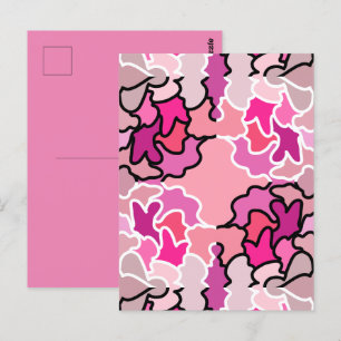 In Rosa geometrisches Muster der Mitte des Jahrhun Postkarte