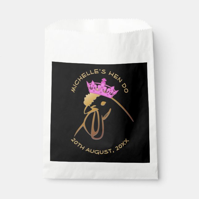 In rosa Kronen Junggeselinnen-Abschied benutzerdef Geschenktütchen (Vorderseite)