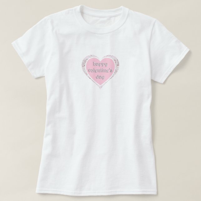 In Rosa und am Spitzen Valentinstag T-Shirt (Design vorne)