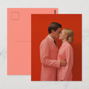in roter Liebe Postkarte