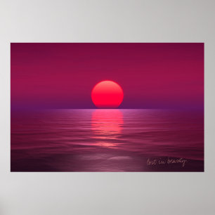 in Schönheit verloren. Sonnenuntergang Romantik Poster