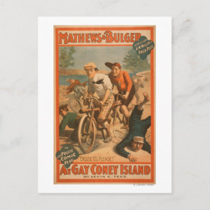 "In schwulen Coney Island" Musical Comedy Poster # Postkarte