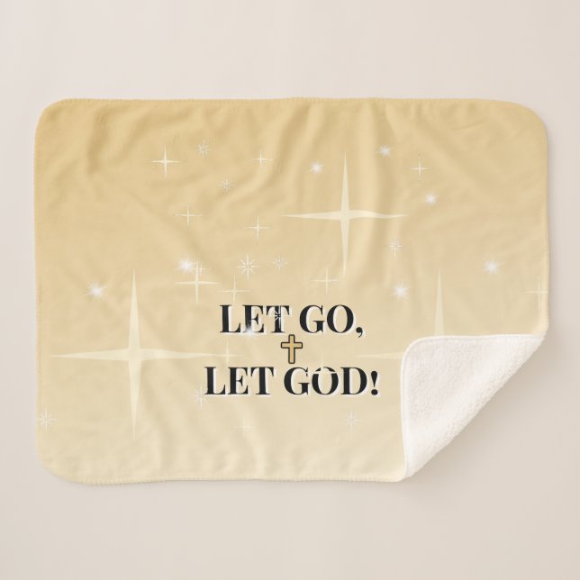 In Sein Licht gehüllt, loslassen, Gott vertrauen Sherpadecke (Vorderseite (Horizontal))
