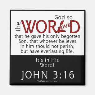 In seinem Word-John 3:16 Schrift Magnet