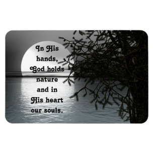 In seinen Händen, der den Mond reflektiert Magnet