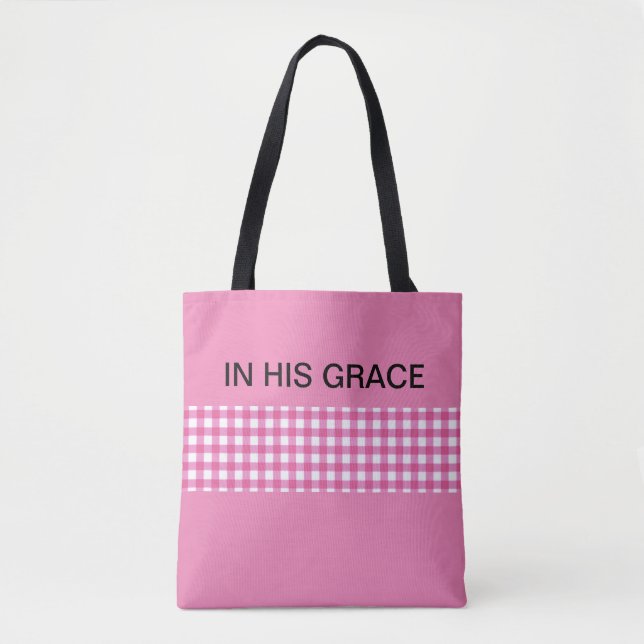 In seiner Grace Pink & Gingham Kariert Christlich (Vorderseite)