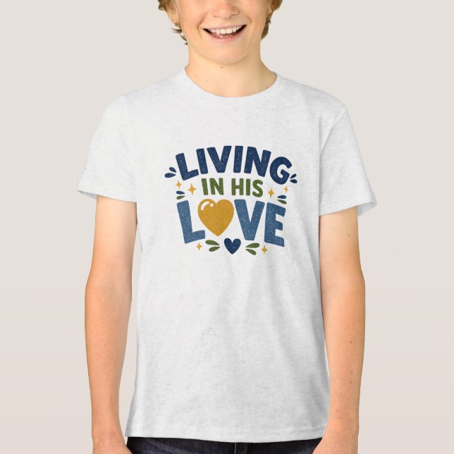In seiner Liebe leben Tri-Blend Shirt (Vorderseite)