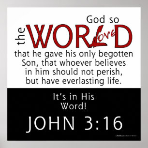 In seiner Wort-John 3:16 Schrift Poster