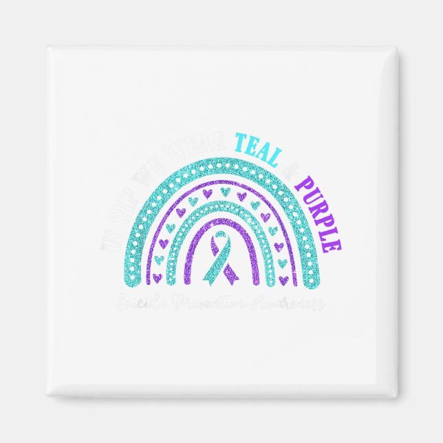 In sep Wear Aquamarine und Lila Suizidprävention A Magnet (Vorne)