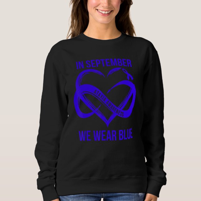 In September We Wear Blue Ataxia Awareness Ribbon Sweatshirt (Vorderseite)