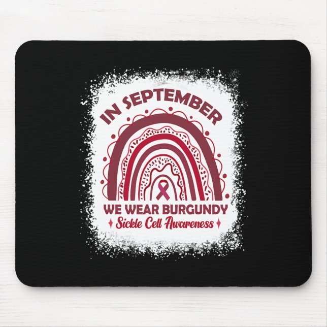 In September We Wear Burgundy Sickle Cell Awarenes Mousepad (Vorne)