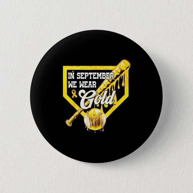 In September We Wear Gold Baseball Drip Boy Childh Button (Vorderseite)