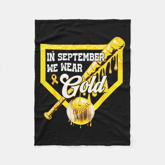 In September We Wear Gold Baseball Drip Boy Childh Fleecedecke (Vorderseite)
