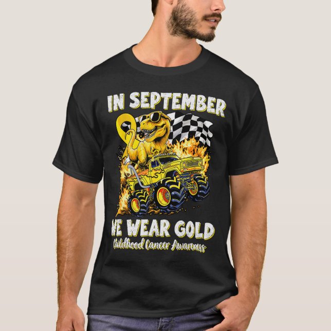 In September We Wear Gold Childhood Cancer Awarene T-Shirt (Vorderseite)