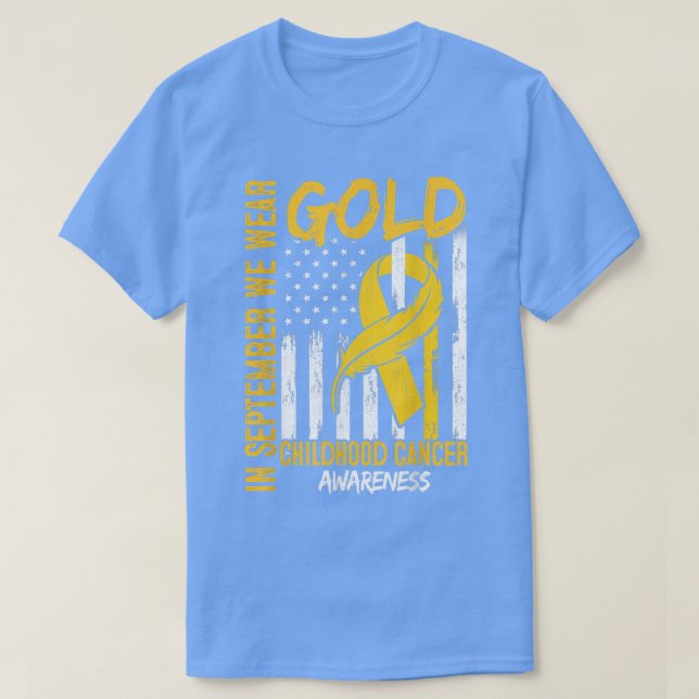In September We Wear Gold Flag Ribbon Childhood Ca T-Shirt (Design vorne)