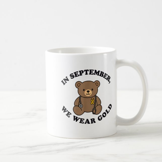 In September We Wear Gold Pediatric Nurse Childhoo Kaffeetasse (Rechts)
