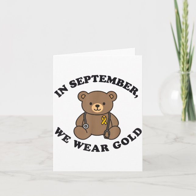 In September We Wear Gold Pediatric Nurse Childhoo Karte (Vorderseite)