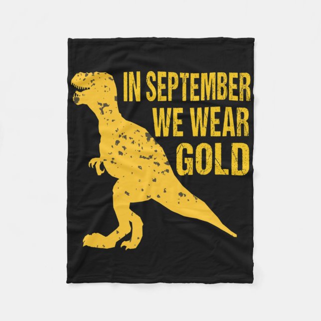 In September We Wear Gold Trex Childhood Cancer Aw Fleecedecke (Vorderseite)