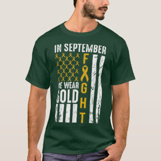 In September We Wear Gold USA Childhood Cancer Awa T-Shirt