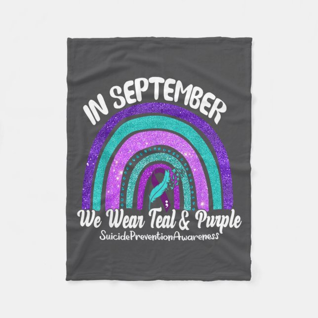 In September We Wear Teal &amp; Purple Rainbow Sui Fleecedecke (Vorderseite)