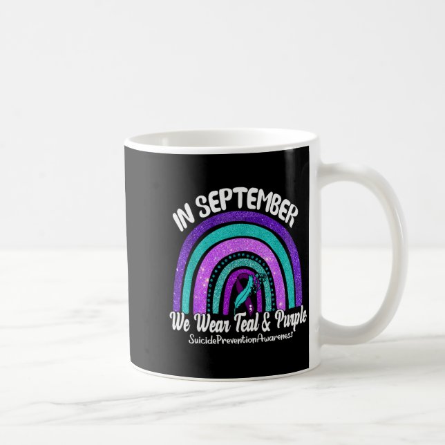 In September We Wear Teal &amp; Purple Rainbow Sui Kaffeetasse (Rechts)