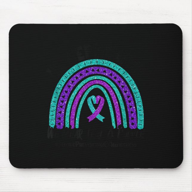 In September We Wear Teal Purple Ribbon Suicide Pr Mousepad (Vorne)