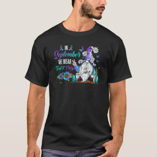 In September We Wear Teal & Purple Ribbon Suicide  T-Shirt