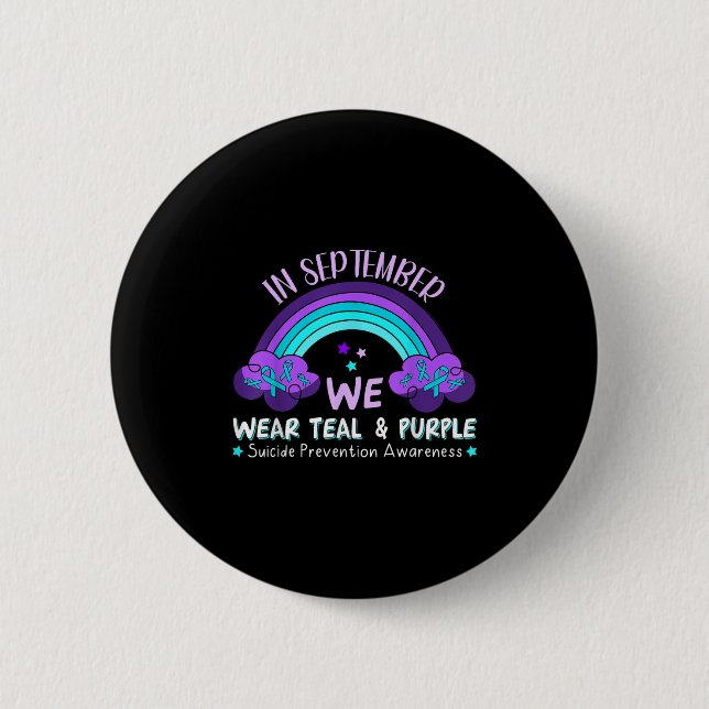 In September We Wear Teal Purple Suicide Preventio Button (Vorderseite)