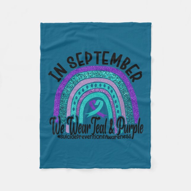In September Wear Teal And Purple Rainbow Suicide  Fleecedecke (Vorderseite)