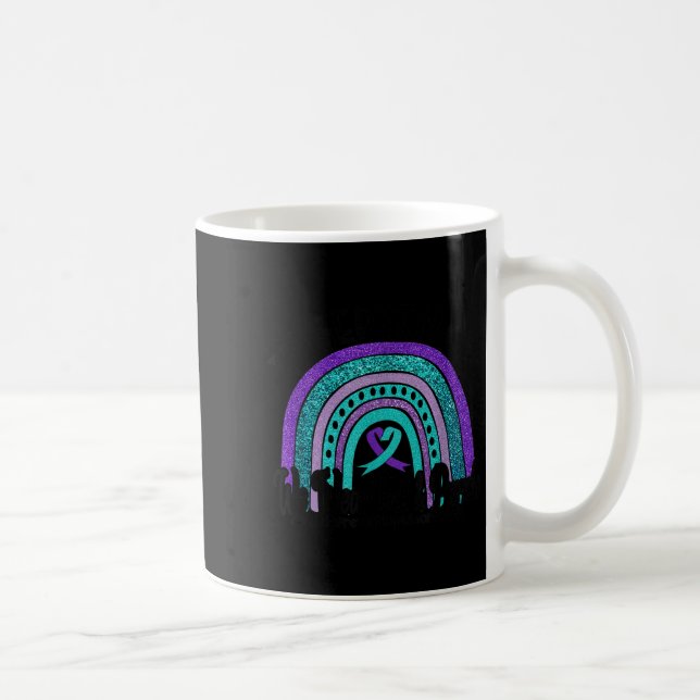 In September Wear Teal And Purple Rainbow Suicide  Kaffeetasse (Rechts)