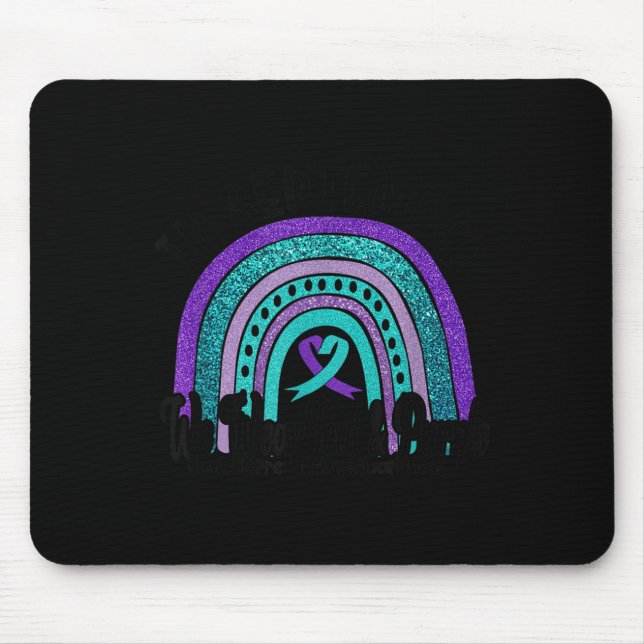In September Wear Teal And Purple Rainbow Suicide  Mousepad (Vorne)