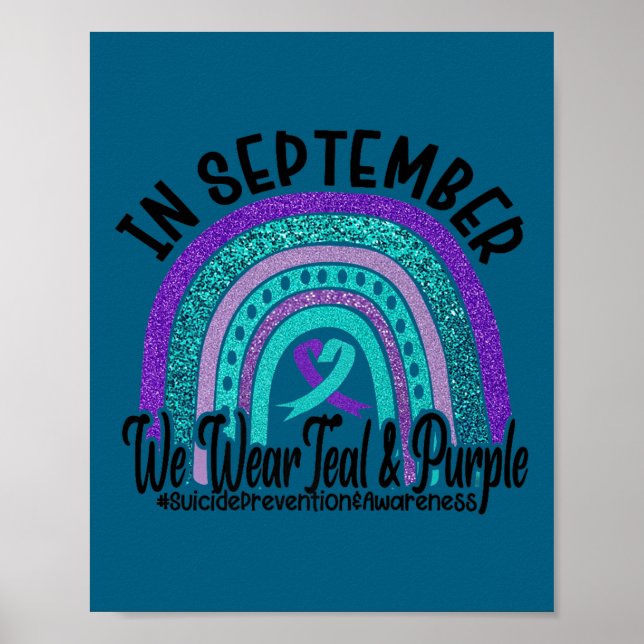 In September Wear Teal And Purple Rainbow Suicide  Poster (Vorne)