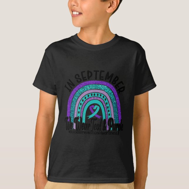 In September Wear Teal And Purple Rainbow Suicide  T-Shirt (Vorderseite)